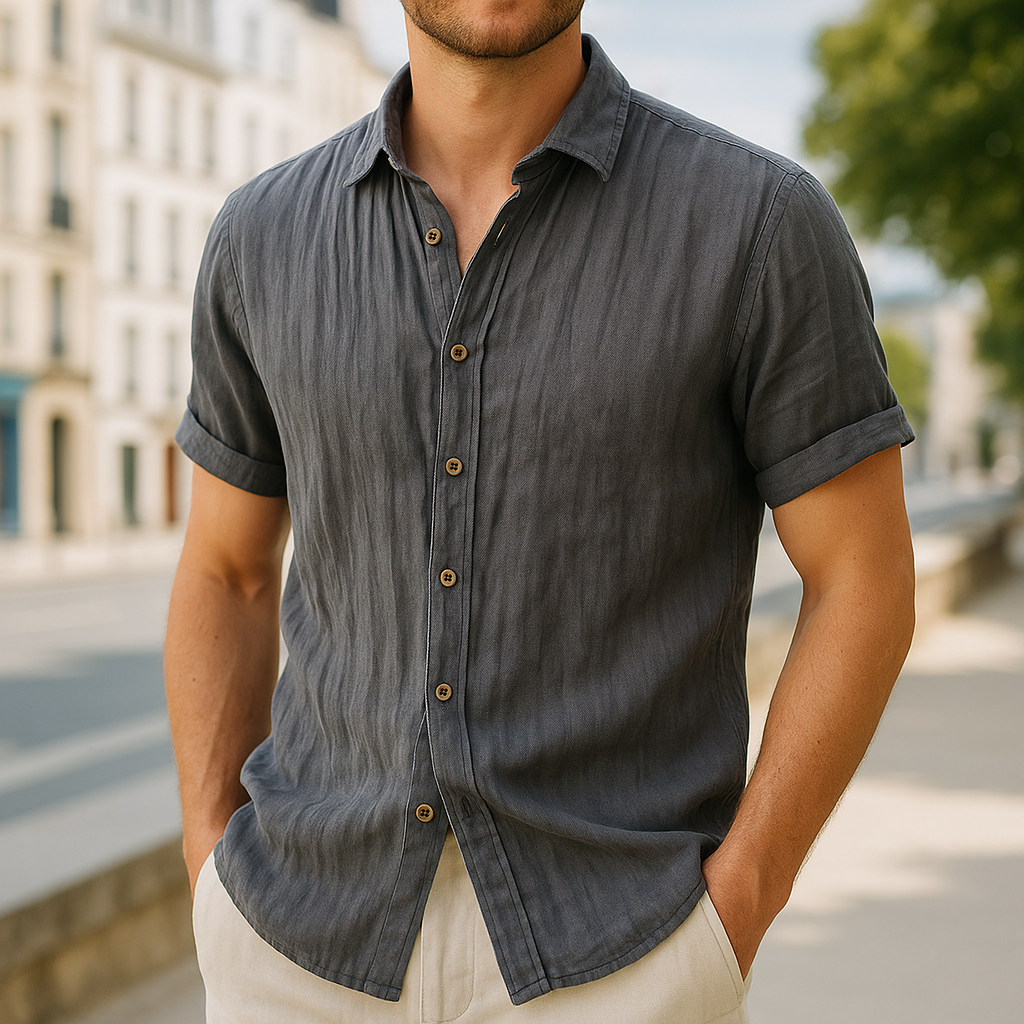 Oskar™ | Plisserad Linneskjorta