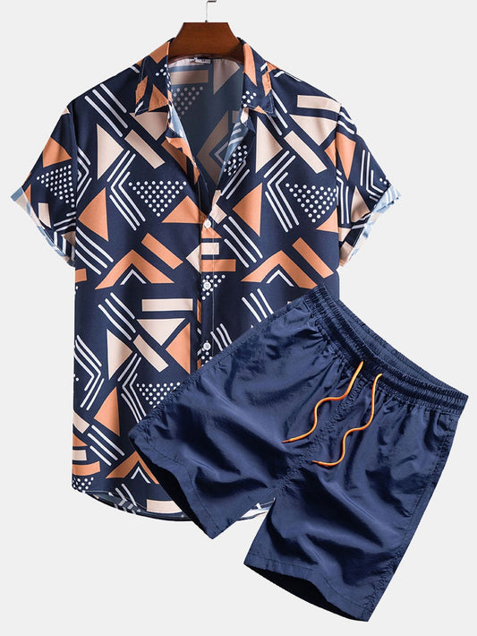 SODARA™ | Skjorta med geometriskt tryck & Badshorts