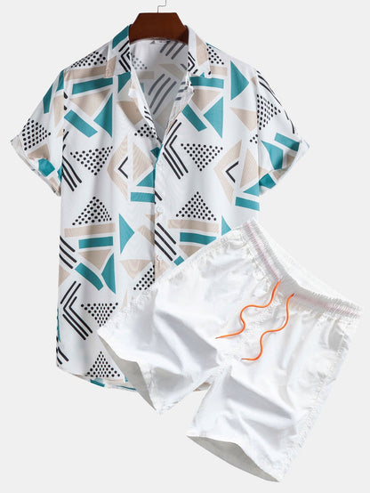 SODARA™ | Skjorta med geometriskt tryck & Badshorts